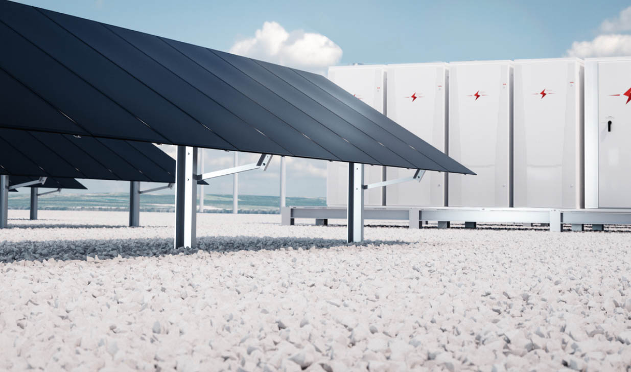 solar panels on top of industrial building roof