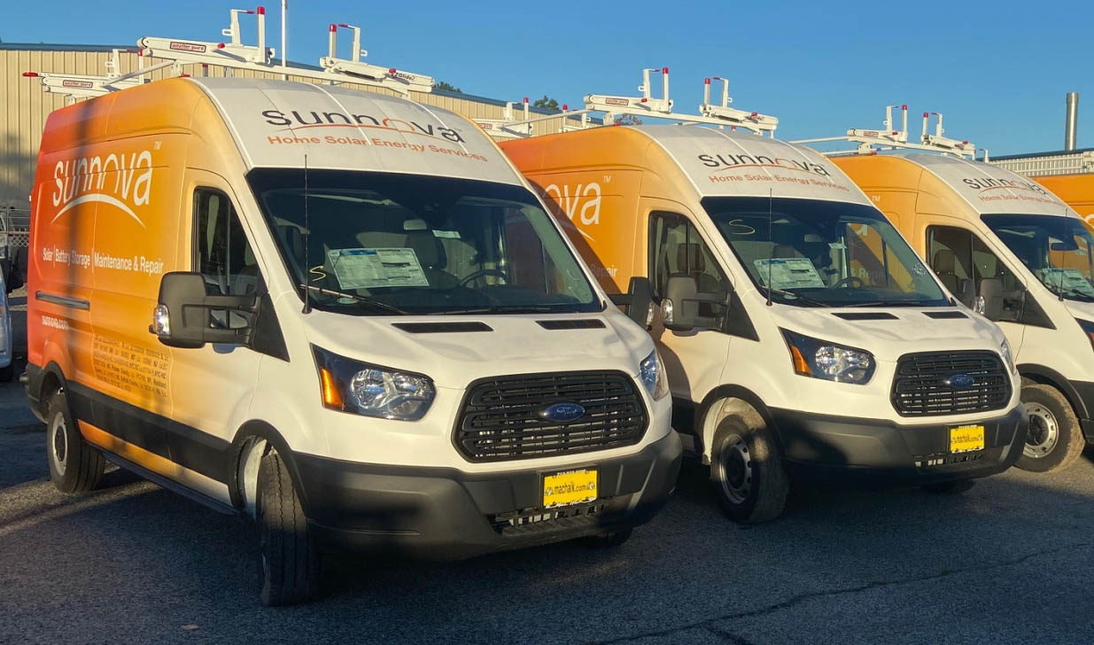 parked Sunnova vans