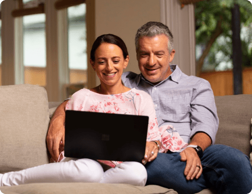 Couple looking at Sunnovas affordable payment options