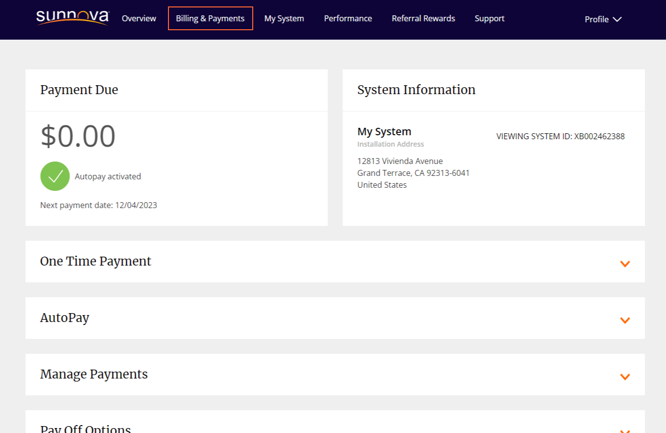 snapshot of electric bill